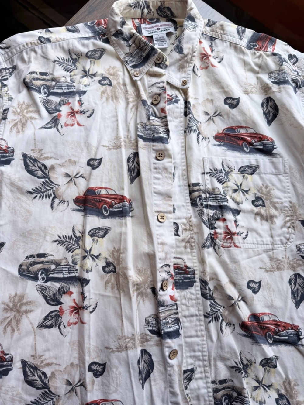 Boca Classics Original Clothing vintage shirt with classic cars on it.  Sz large